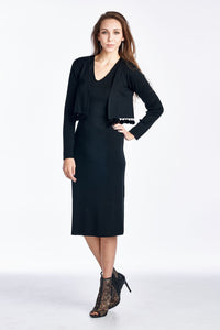 Women's Wool 2 Piece Sweater Dress with Ball Trim