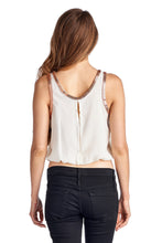 Women's Woven Bubble Tank With Gold Trim