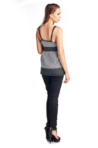 Women's Striped Dot V-Neck Tank