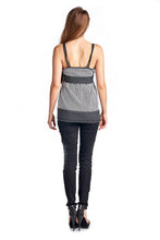 Women's Striped Dot V-Neck Tank