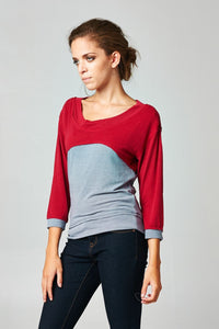 Women's Long Sleeve Jersey Color Block Tee