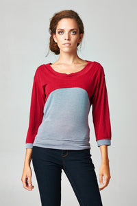 Women's Long Sleeve Jersey Color Block Tee