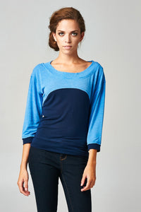 Women's Long Sleeve Jersey Color Block Tee