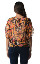 Women's Printed Chiffon Tie Front Top