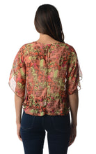 Women's Printed Chiffon Tie Front Top