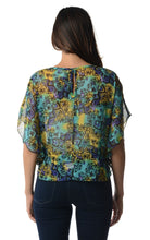 Women's Printed Chiffon Tie Front Top