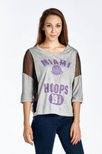 Women's Varsity Screen Mesh Sleeves Tee