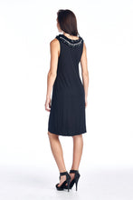 Women's Pearl Neck Trim Tank Dress