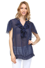 Women's Printed Chiffon Smocked Waist Ruffle Top