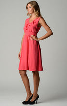 Women's Empire Waist Smocked Ruffle V-Neck Dress