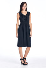 Women's Empire Waist Smocked Ruffle V-Neck Dress