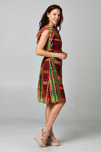 Women's Printed Chiffon Houndstooth Dress