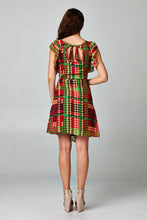 Women's Printed Chiffon Houndstooth Dress