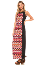 Women's Sleeveless Color Block Maxi Dress