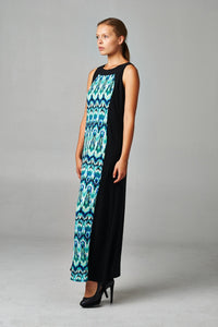 Women's Sleeveless Color Block Maxi Dress