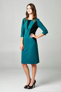 Women's Ponte Colorblock Sheath Dress