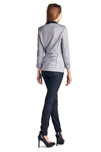 Women's Blazer with Contrast Glitter Lapell