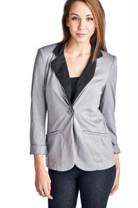 Women's Blazer with Contrast Glitter Lapell