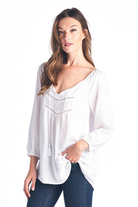 Women's Tassel Tie Loose Top