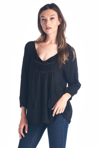 Women's Tassel Tie Loose Top