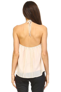 Women's Embroider Detail Halter Tank