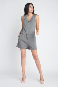 Women's Zip Front Sleeveless Romper