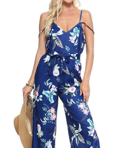 Women's Floral Tie Tank Jumpsuit