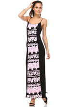 Women's Printed Contrast Maxi Tank Dress