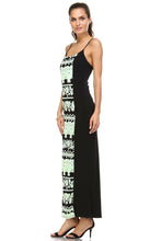 Women's Printed Contrast Maxi Tank Dress