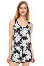 Women's Tropical Print Racer Back Sleeveless Romper