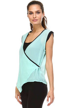 Women's Sleeveless Woven Surplice Top