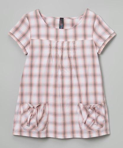 Girls Pink Plaid Dress