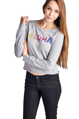 Women's Long Sleeve Aloha Screened Top