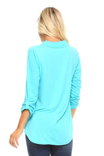 Women's Knit to Woven Button-Front Top