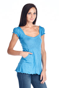 Women's Flutter Sleeve Top