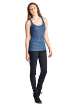 Women's Henley Tank with Lurex Thread