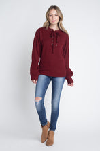 Women's Criss Cross Lace Up Pullover