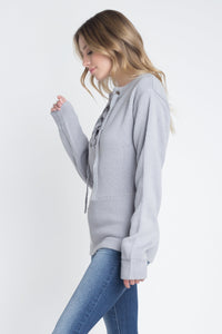 Women's Criss Cross Lace Up Pullover