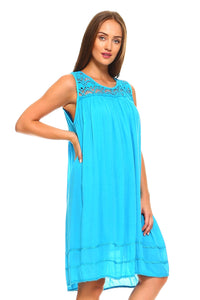 Women's Crochet Sleeveless Tunic Dress