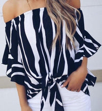 Women's Strapless Striped Bandage Blouse