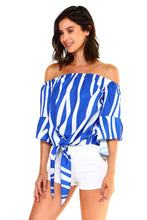 Women's Strapless Striped Bandage Blouse