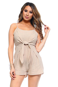 Women's Front Tie Tank Romper with Open back