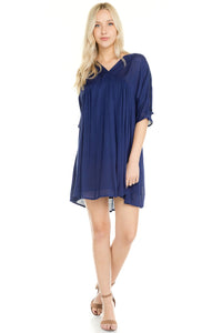 Women's V-Neck Loose Fit T-Shirt Dress