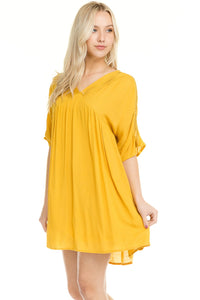 Women's V-Neck Loose Fit T-Shirt Dress