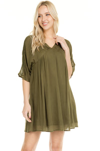 Women's V-Neck Loose Fit T-Shirt Dress