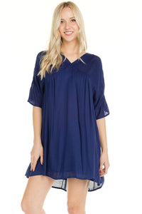 Women's V-Neck Loose Fit T-Shirt Dress