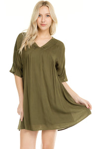 Women's V-Neck Loose Fit T-Shirt Dress