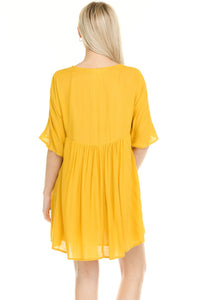 Women's V-Neck Loose Fit T-Shirt Dress