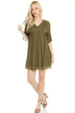 Women's V-Neck Loose Fit T-Shirt Dress