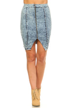 Women's Front Zipper Triangle Denim Skirt